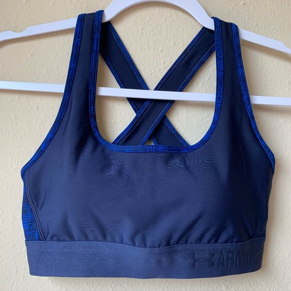 Under Armour Blue Compression Sports Bra Small - Picture 1 of 4